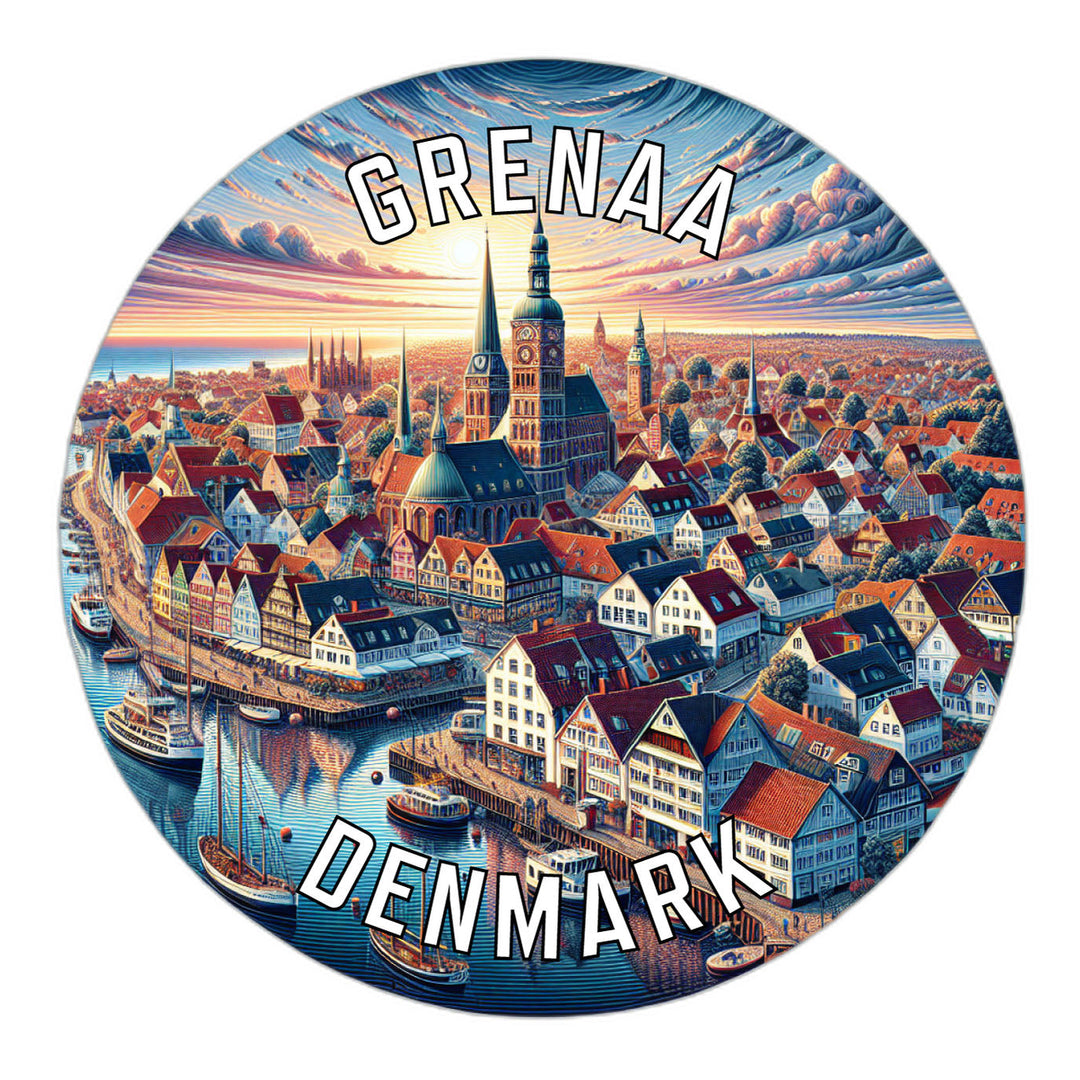 Grenaa Denmark Souvenir Die Cut Flat Magnet Image 1