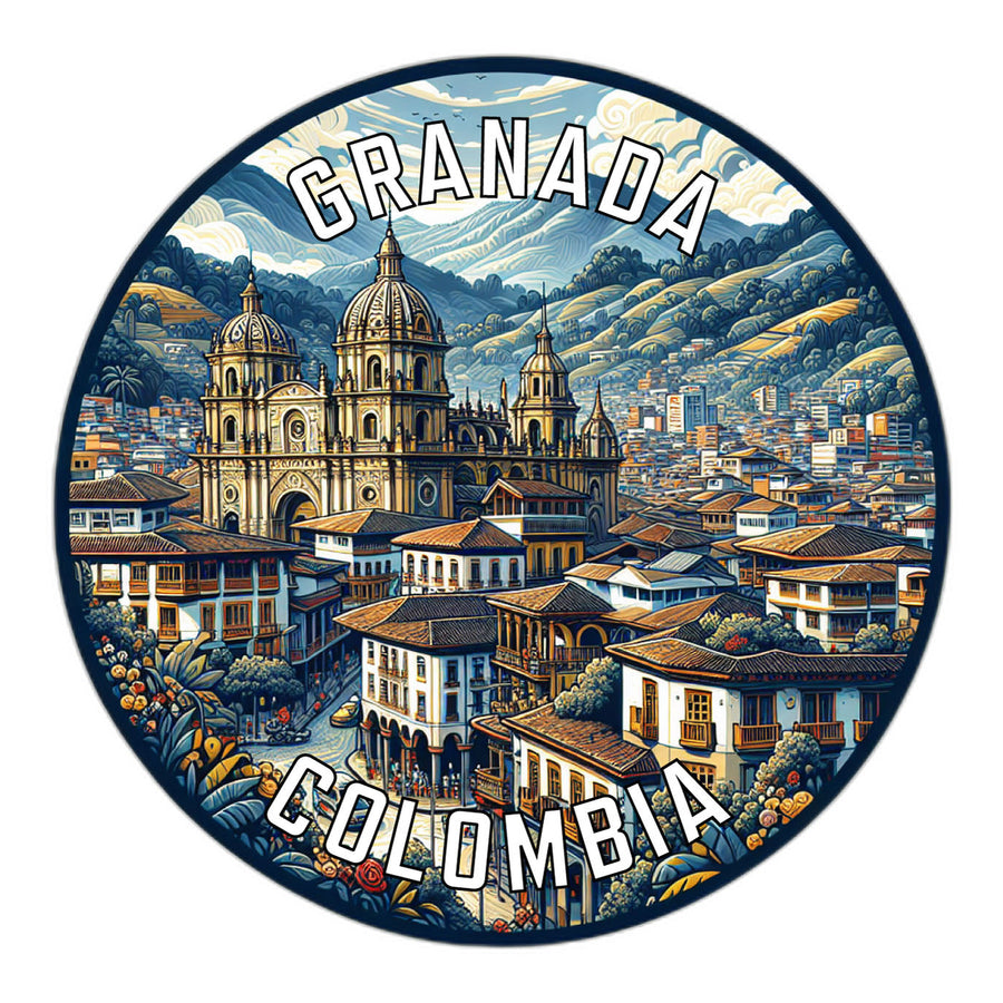 Granada Colombia Souvenir Die Cut Flat Magnet Image 1