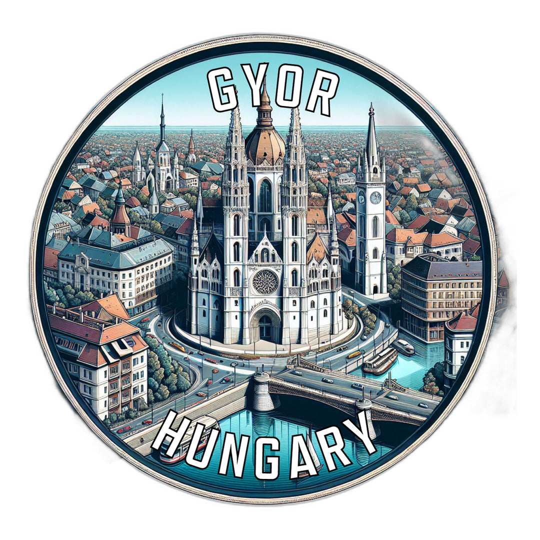 Gyor Hungary Souvenir Die Cut Flat Magnet Image 1