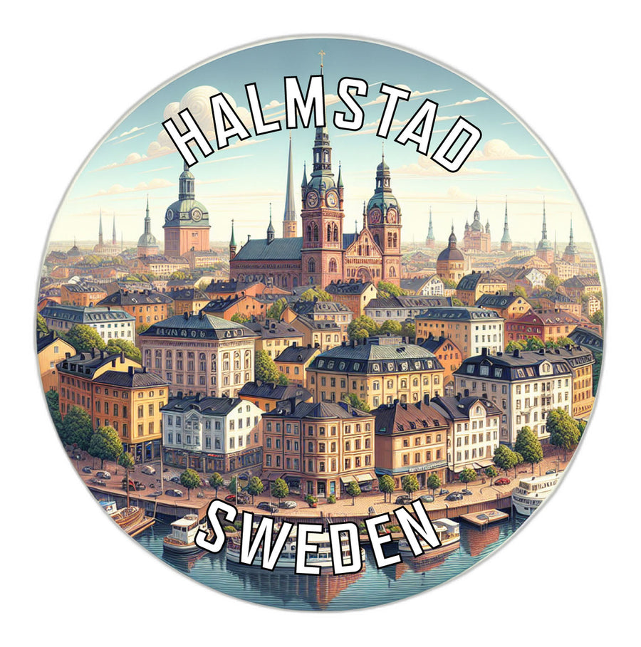 Halmstad Sweden Souvenir Die Cut Flat Magnet Image 1