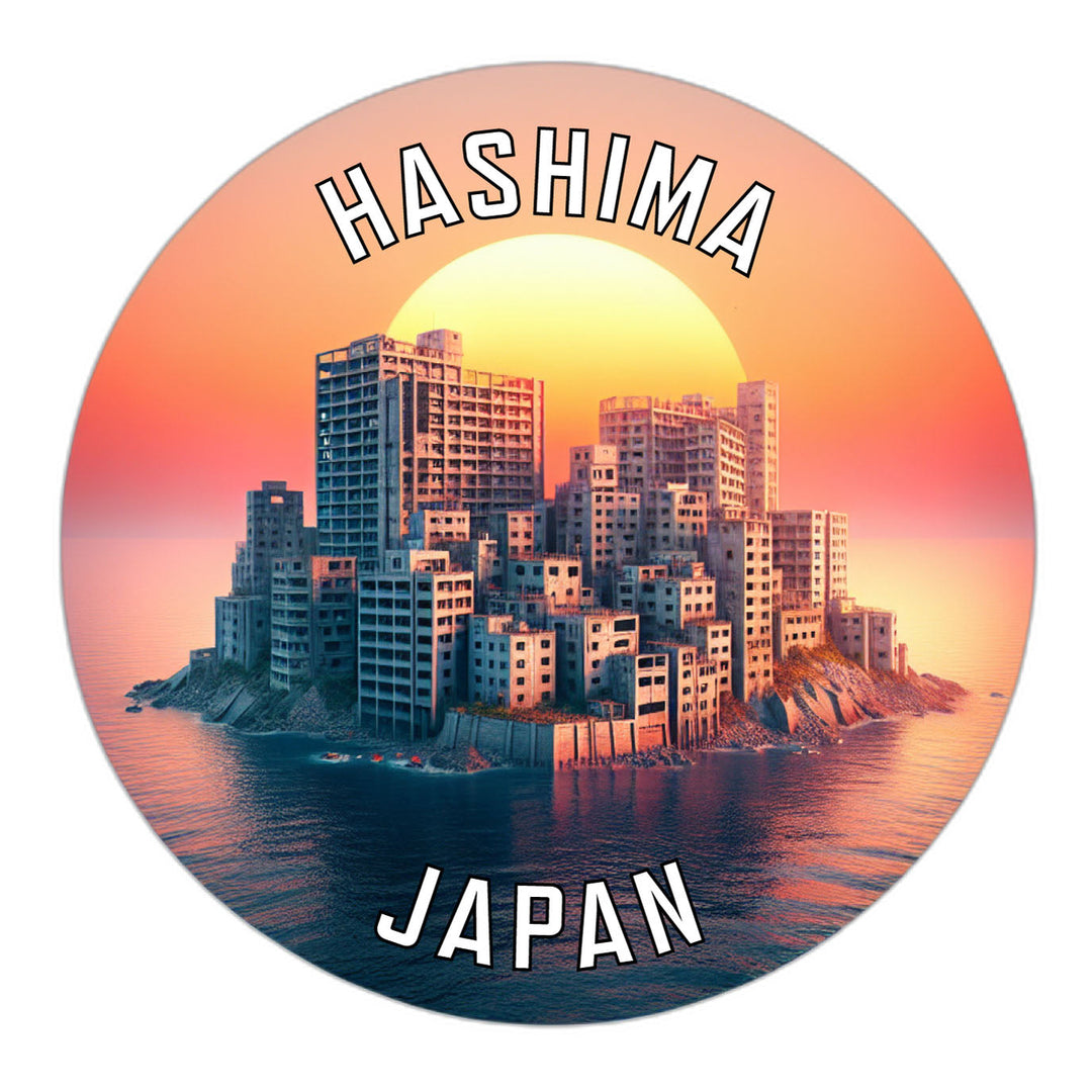 Hashima Japan Souvenir Die Cut Flat Magnet Image 1