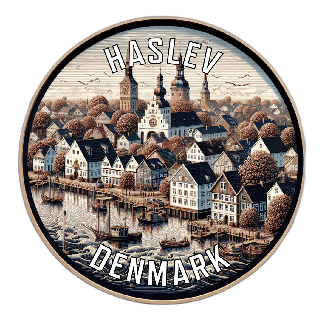 Haslev Denmark Souvenir Die Cut Flat Magnet Image 1