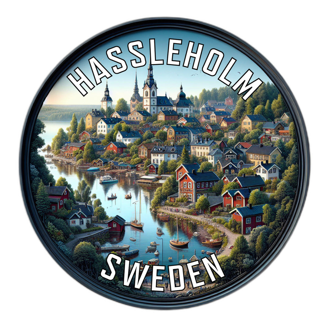 Hassleholm Sweden Souvenir Die Cut Flat Magnet Image 1