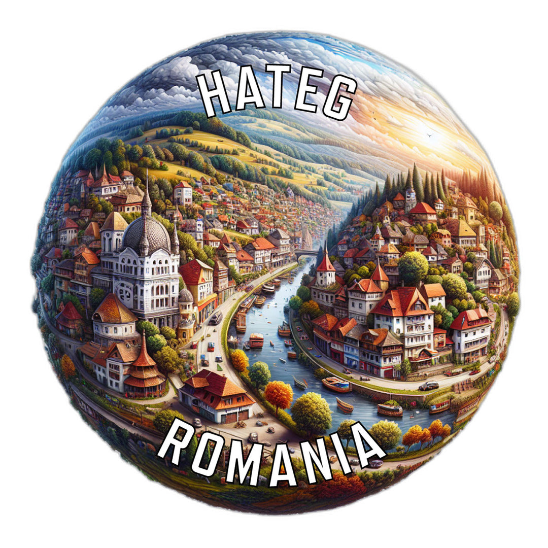 Hateg Romania Souvenir Die Cut Flat Magnet Image 1