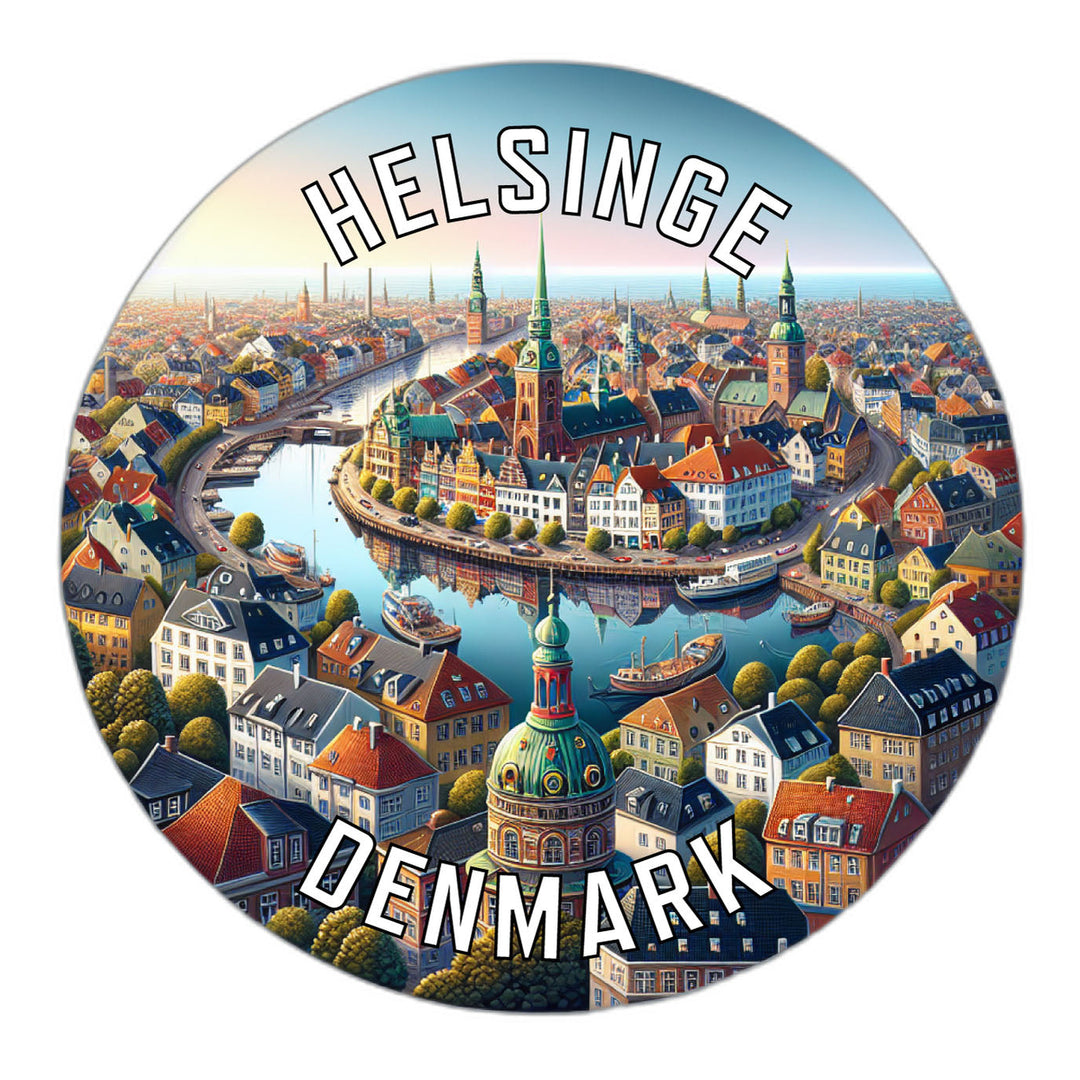 Helsinge Denmark Souvenir Die Cut Flat Magnet Image 1