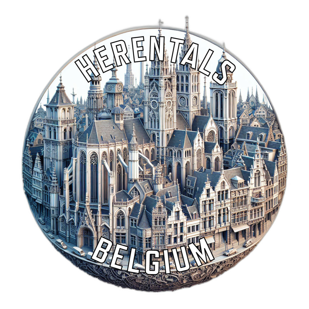 Herentals Belgium Souvenir Die Cut Flat Magnet Image 1