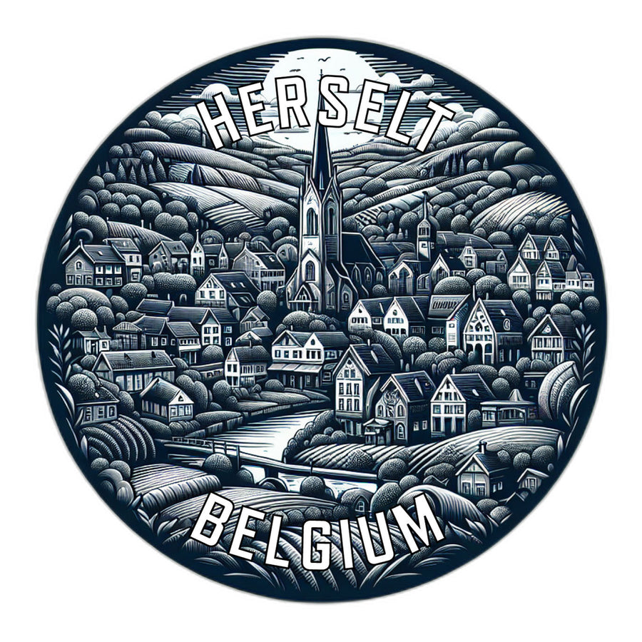 Herselt Belgium Souvenir Die Cut Flat Magnet Image 1