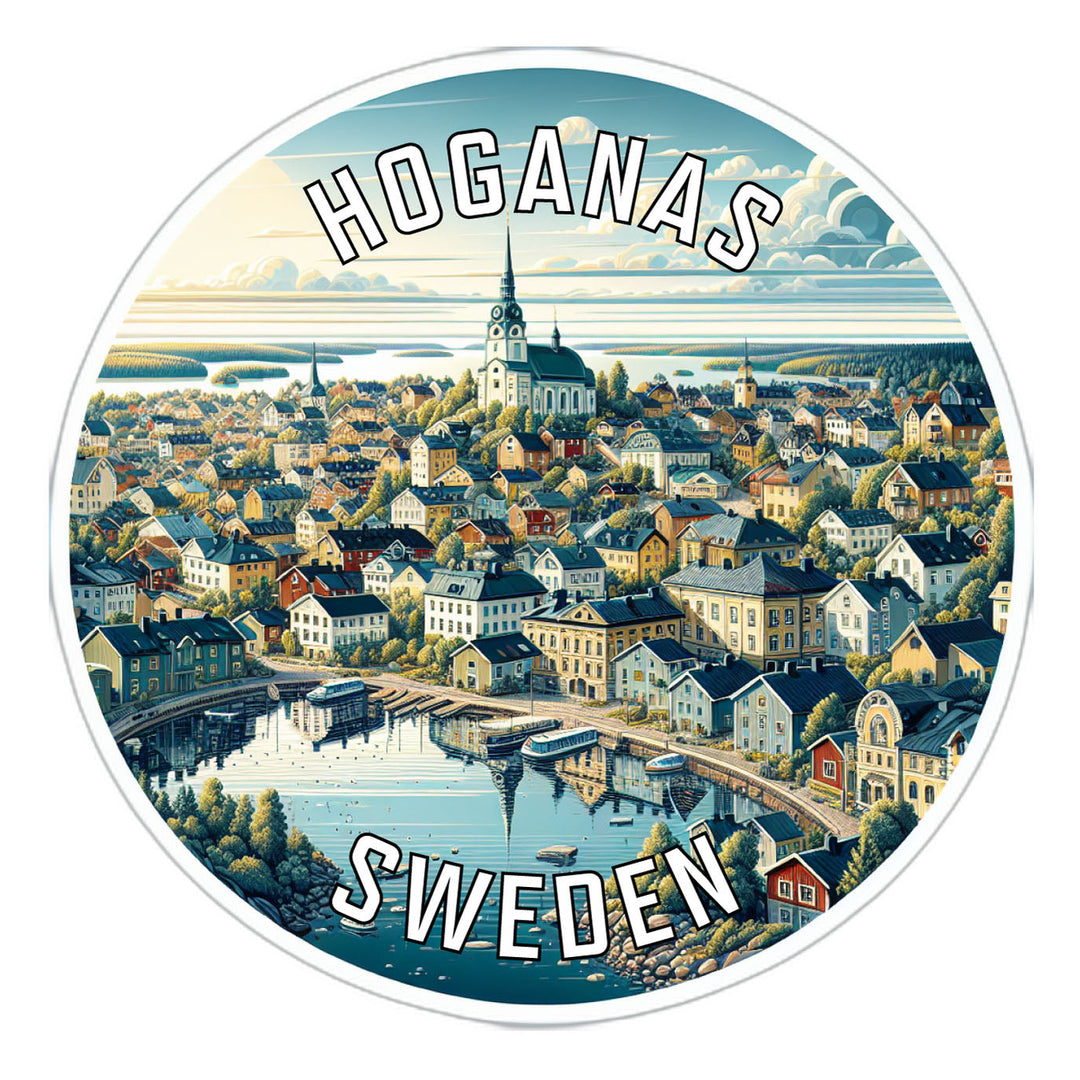 Hoganas Sweden Souvenir Die Cut Flat Magnet Image 1