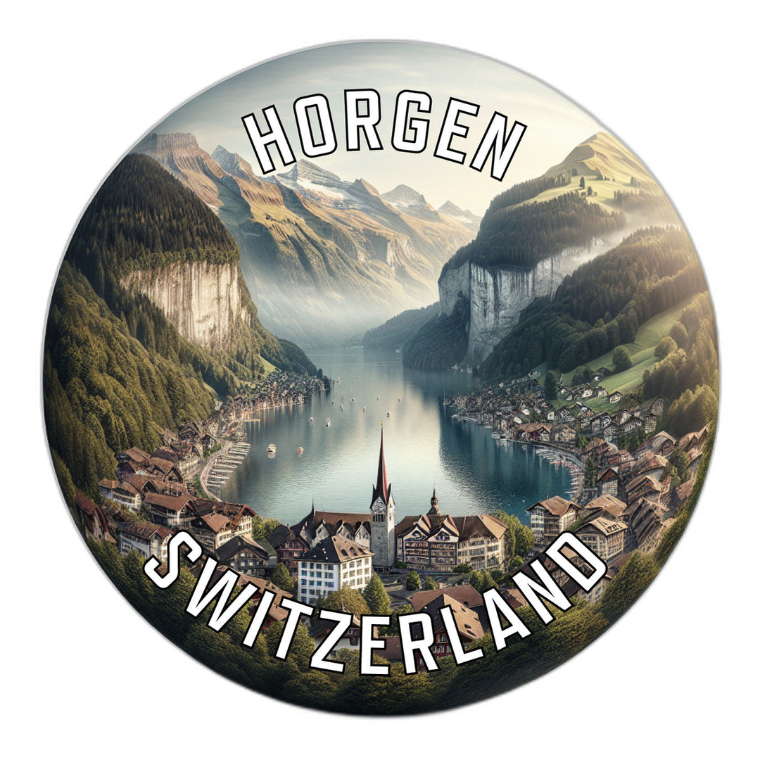 Horgen Switzerland Souvenir Die Cut Flat Magnet Image 1