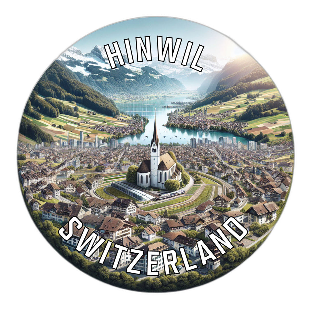 Hinwil Switzerland Souvenir Die Cut Flat Magnet Image 1