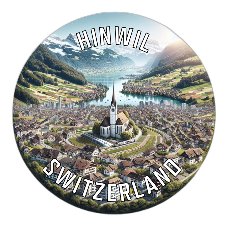 Hinwil Switzerland Souvenir Die Cut Flat Magnet Image 1