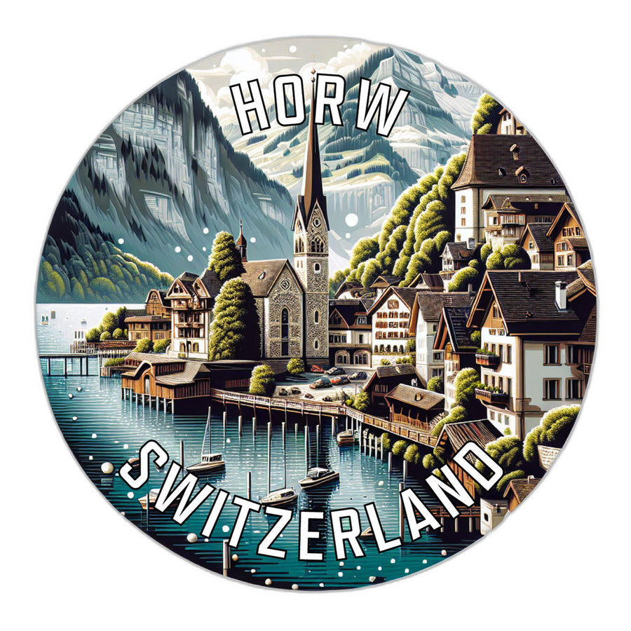 Horw Switzerland Souvenir Die Cut Flat Magnet Image 1