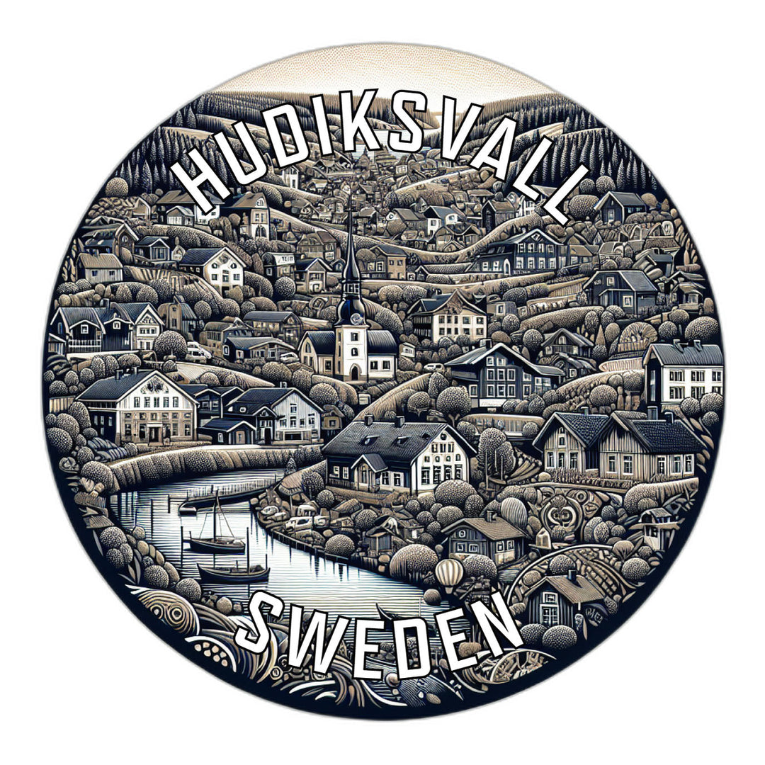 Hudiksvall Sweden Souvenir Die Cut Flat Magnet Image 1