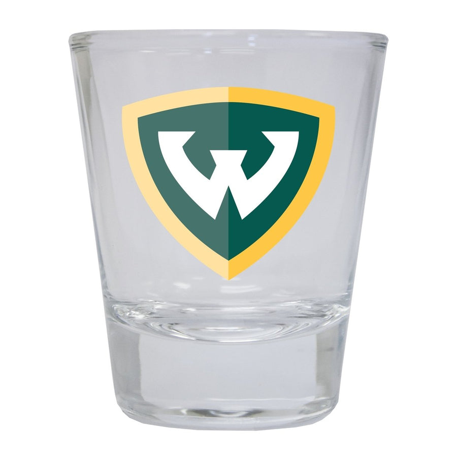 Wayne State 2 Ounce Shot Glass Round Officially Licensed Collegiate Product Image 1