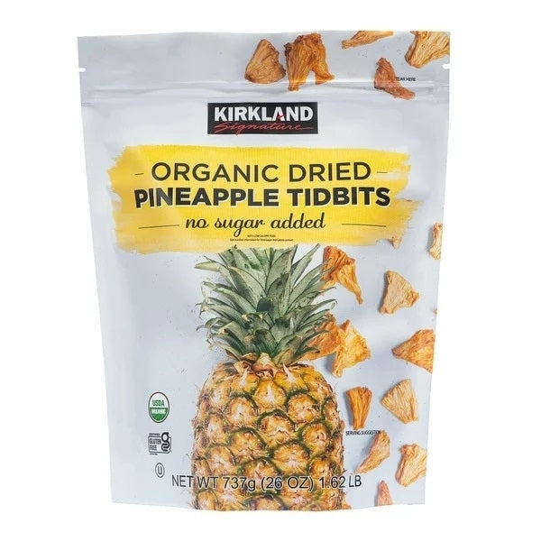 Kirkland Signature Organic Dried Pineapple Tidbits 26 Ounce Image 1