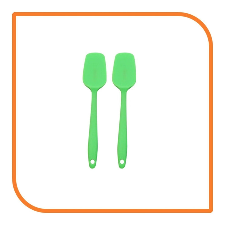 8" Green Silicone Spoon/Spatula 1 Tool w/ 2 Uses (1 2 4 or 6 Tools) Image 12