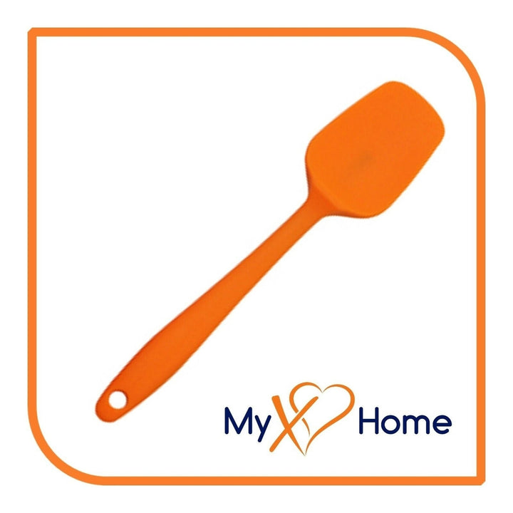 8" Orange Silicone Spoon/Spatula 1 Tool w/ 2 Uses (1 2 4 or 6 Tools) Image 2