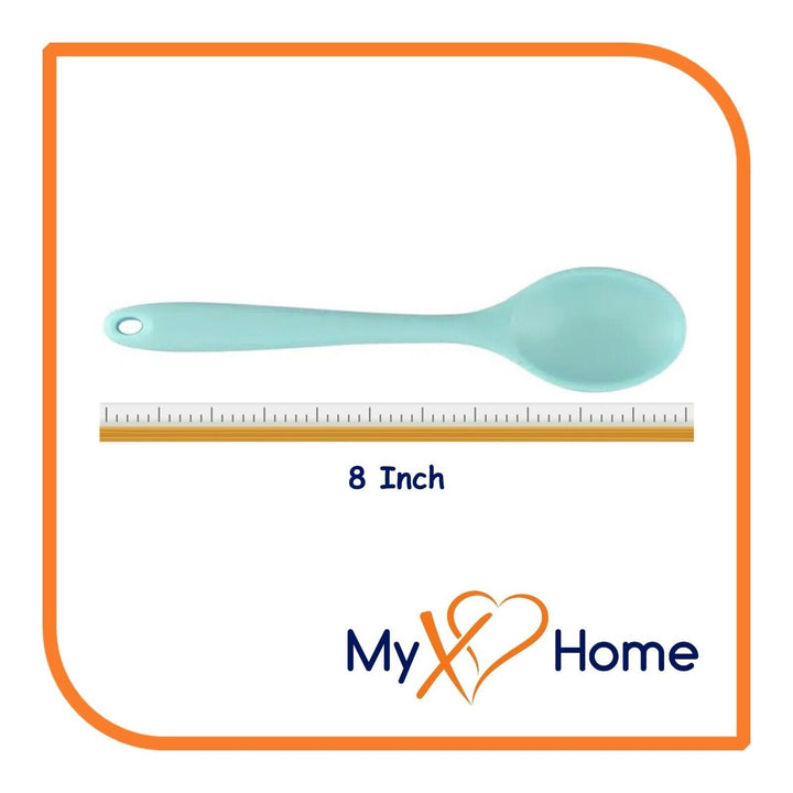 8" Pastel / Nordic Green Silicone Spoon by MyXOHome (1 2 4 or 6 Spoons) Image 4