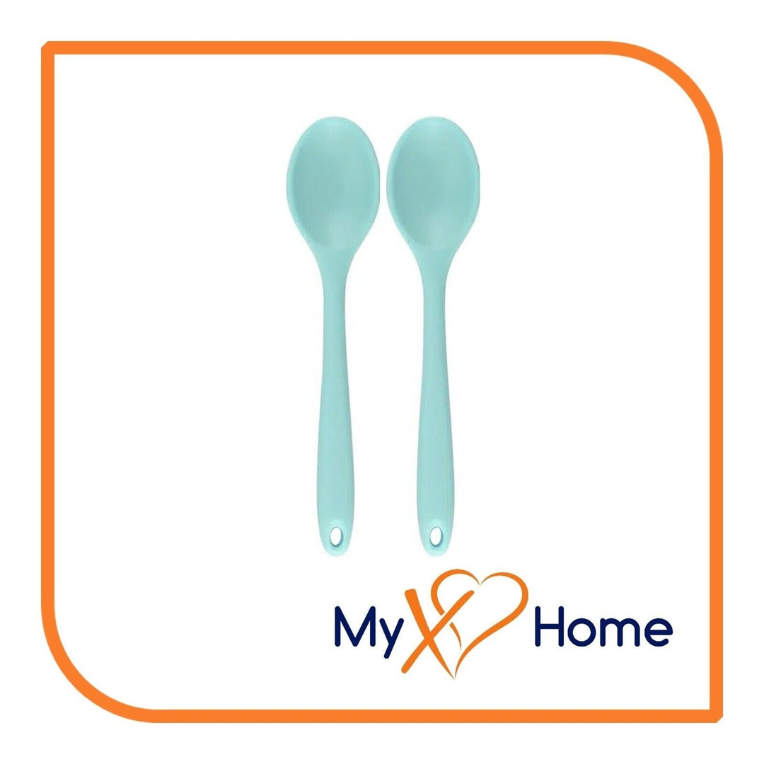 8" Pastel / Nordic Green Silicone Spoon by MyXOHome (1 2 4 or 6 Spoons) Image 6