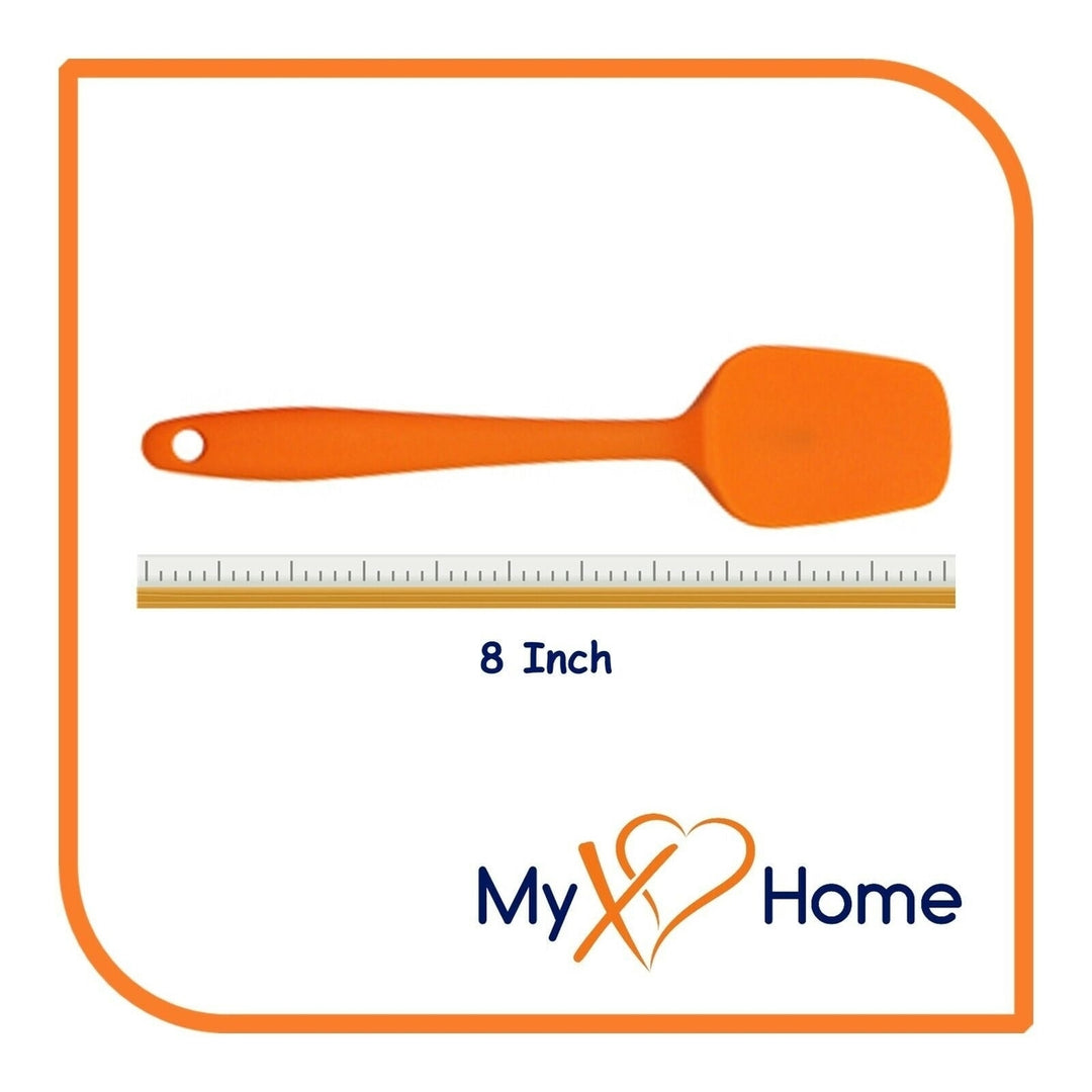 8" Orange Silicone Spoon/Spatula 1 Tool w/ 2 Uses (1 2 4 or 6 Tools) Image 9