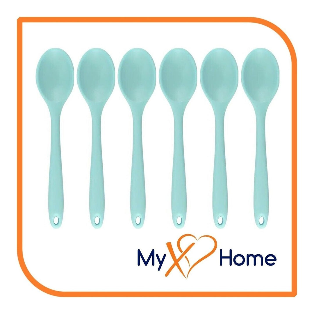 8" Pastel / Nordic Green Silicone Spoon by MyXOHome (1 2 4 or 6 Spoons) Image 11