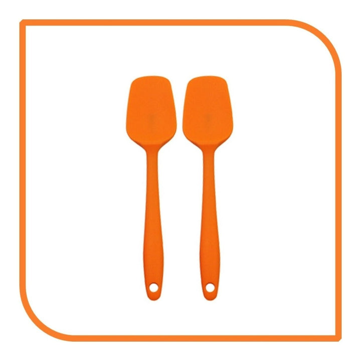 8" Orange Silicone Spoon/Spatula 1 Tool w/ 2 Uses (1 2 4 or 6 Tools) Image 12