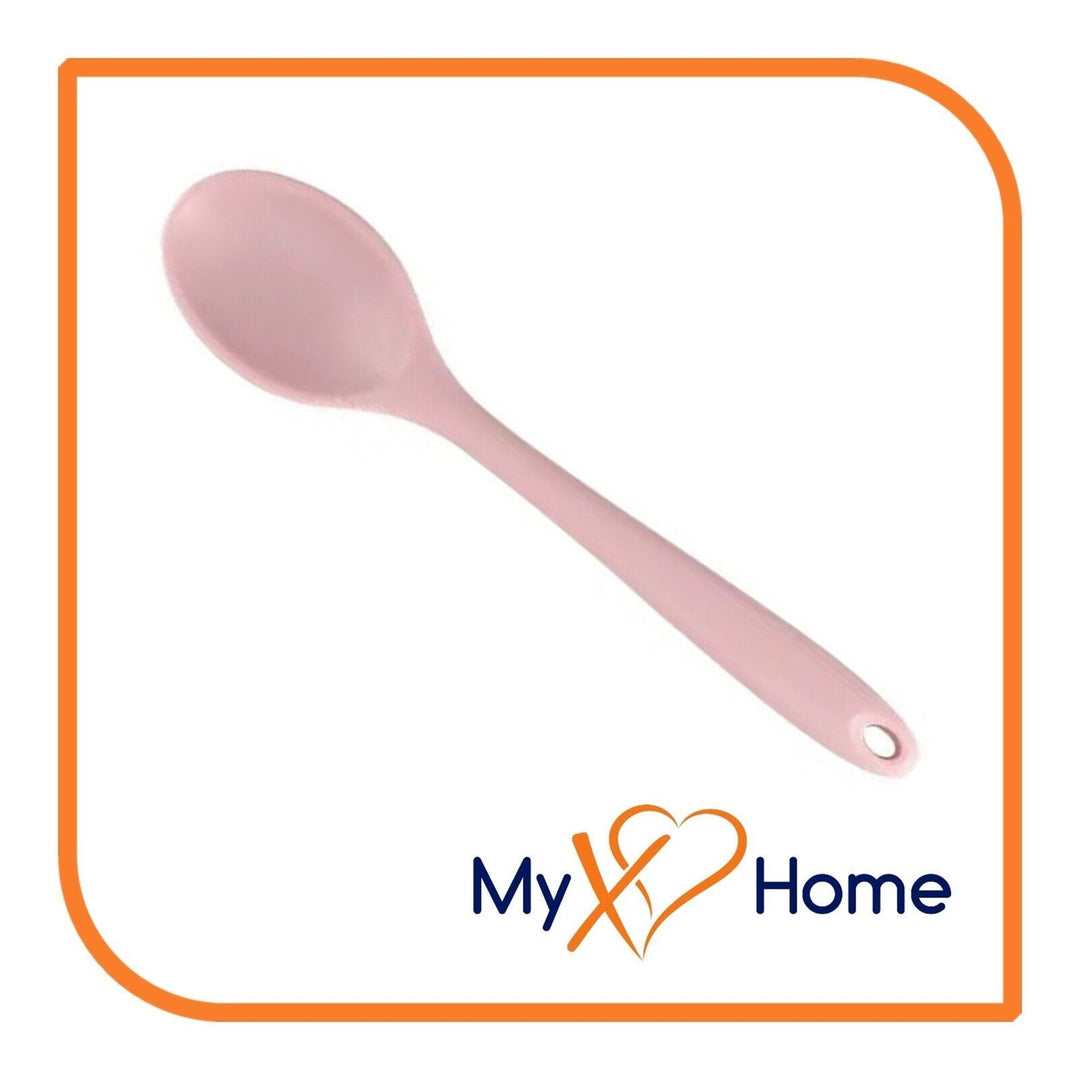 8" Pastel / Nordic Pink Silicone Spoon by MyXOHome (1 2 4 or 6 Spoons) Image 3