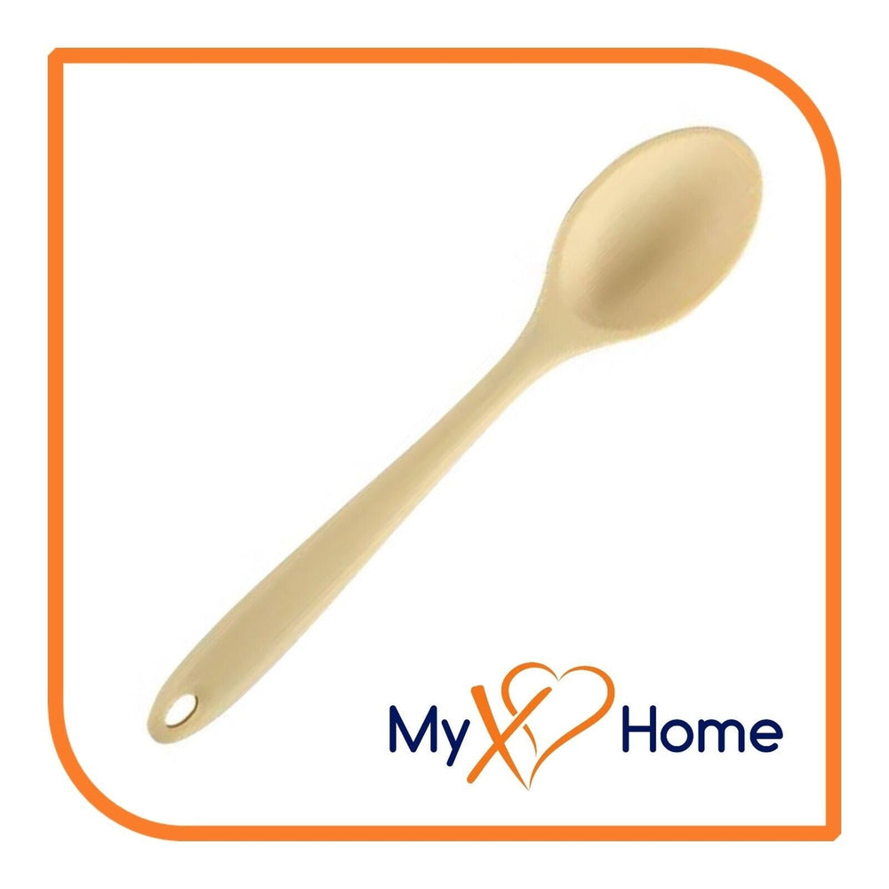 8" Pastel / Nordic Yellow Silicone Spoon by MyXOHome (1 2 4 or 6 Spoons) Image 2