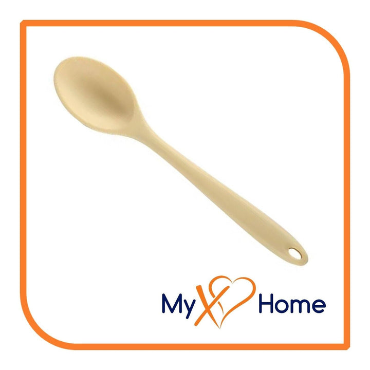 8" Pastel / Nordic Yellow Silicone Spoon by MyXOHome (1 2 4 or 6 Spoons) Image 3