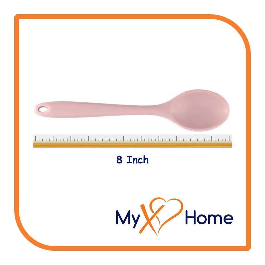 8" Pastel / Nordic Pink Silicone Spoon by MyXOHome (1 2 4 or 6 Spoons) Image 4