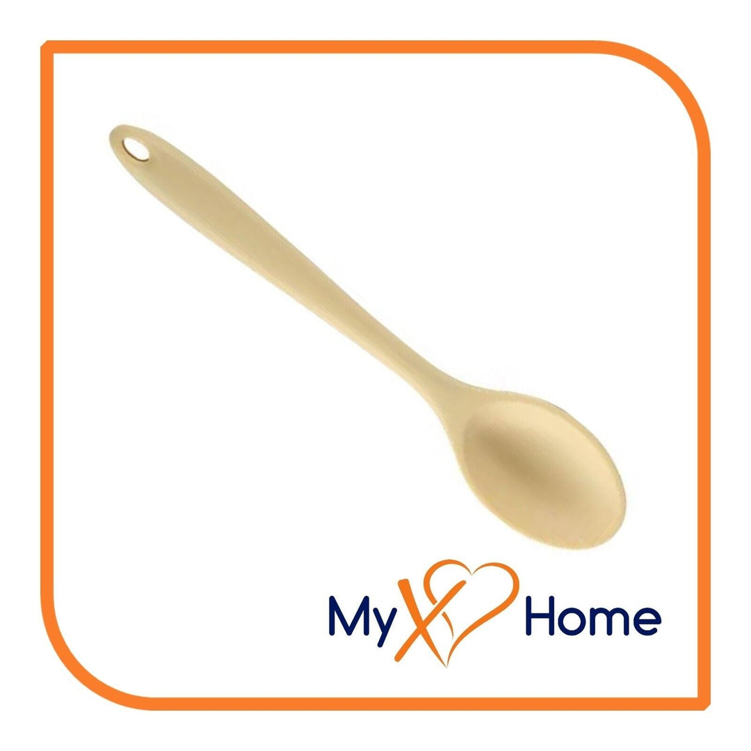 8" Pastel / Nordic Yellow Silicone Spoon by MyXOHome (1 2 4 or 6 Spoons) Image 4