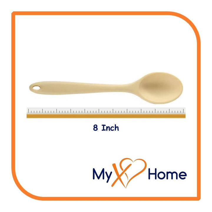 8" Pastel / Nordic Yellow Silicone Spoon by MyXOHome (1 2 4 or 6 Spoons) Image 4