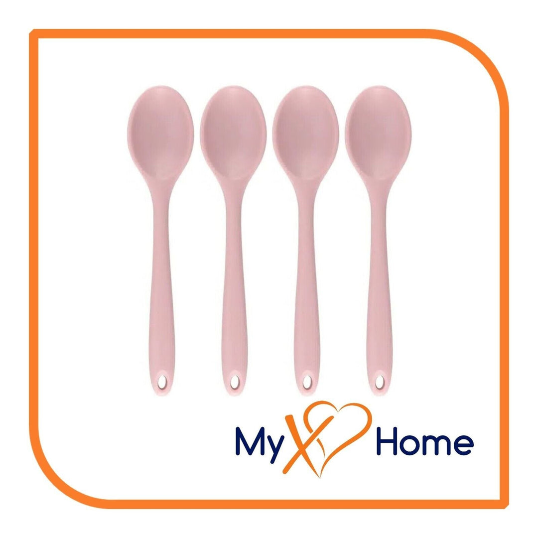 8" Pastel / Nordic Pink Silicone Spoon by MyXOHome (1 2 4 or 6 Spoons) Image 7