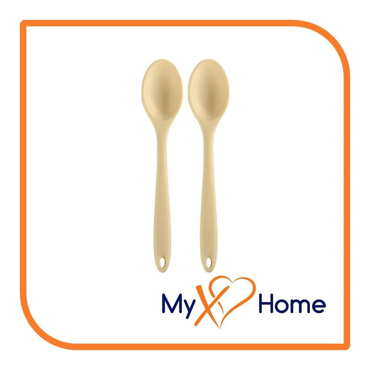 8" Pastel / Nordic Yellow Silicone Spoon by MyXOHome (1 2 4 or 6 Spoons) Image 6