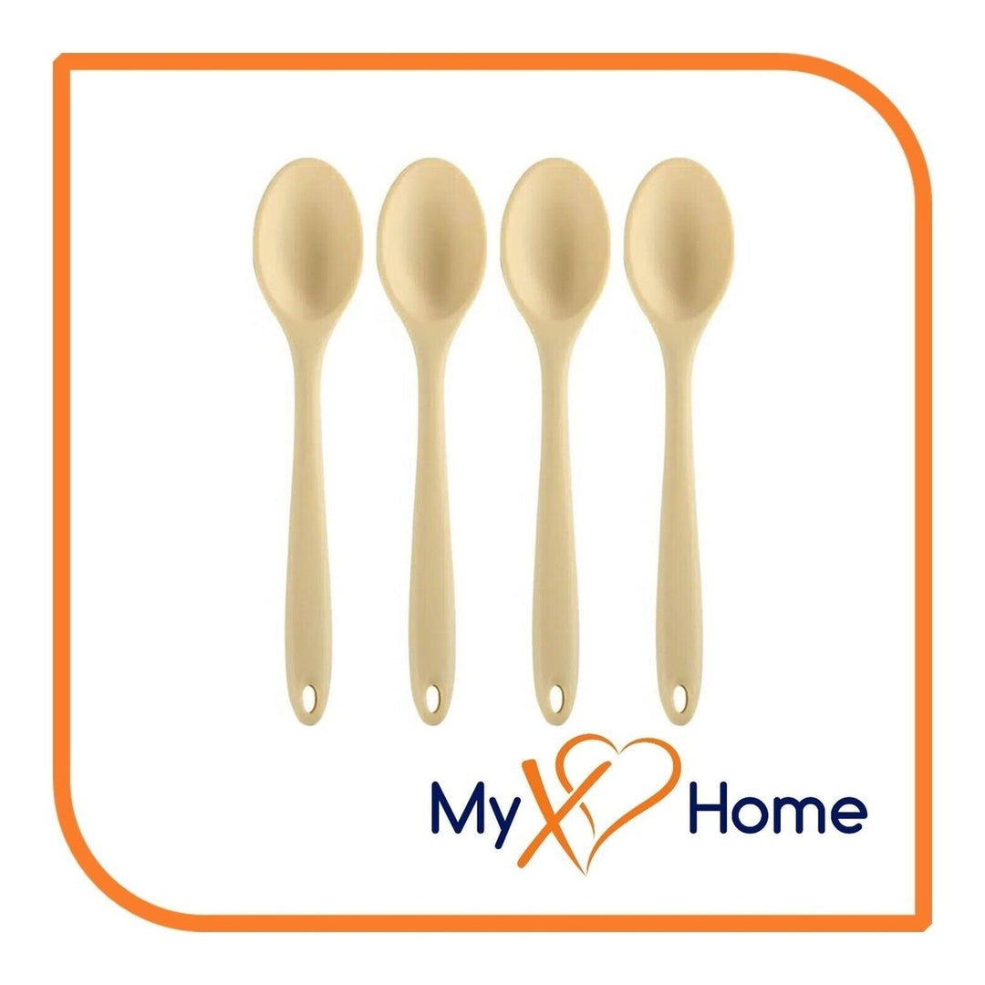 8" Pastel / Nordic Yellow Silicone Spoon by MyXOHome (1 2 4 or 6 Spoons) Image 7