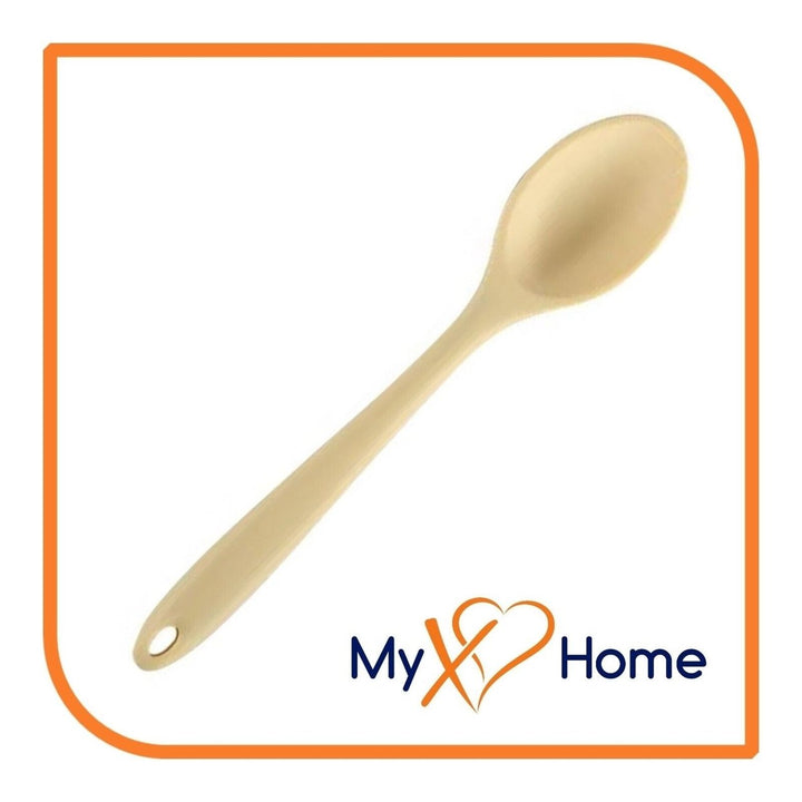 8" Pastel / Nordic Yellow Silicone Spoon by MyXOHome (1 2 4 or 6 Spoons) Image 8