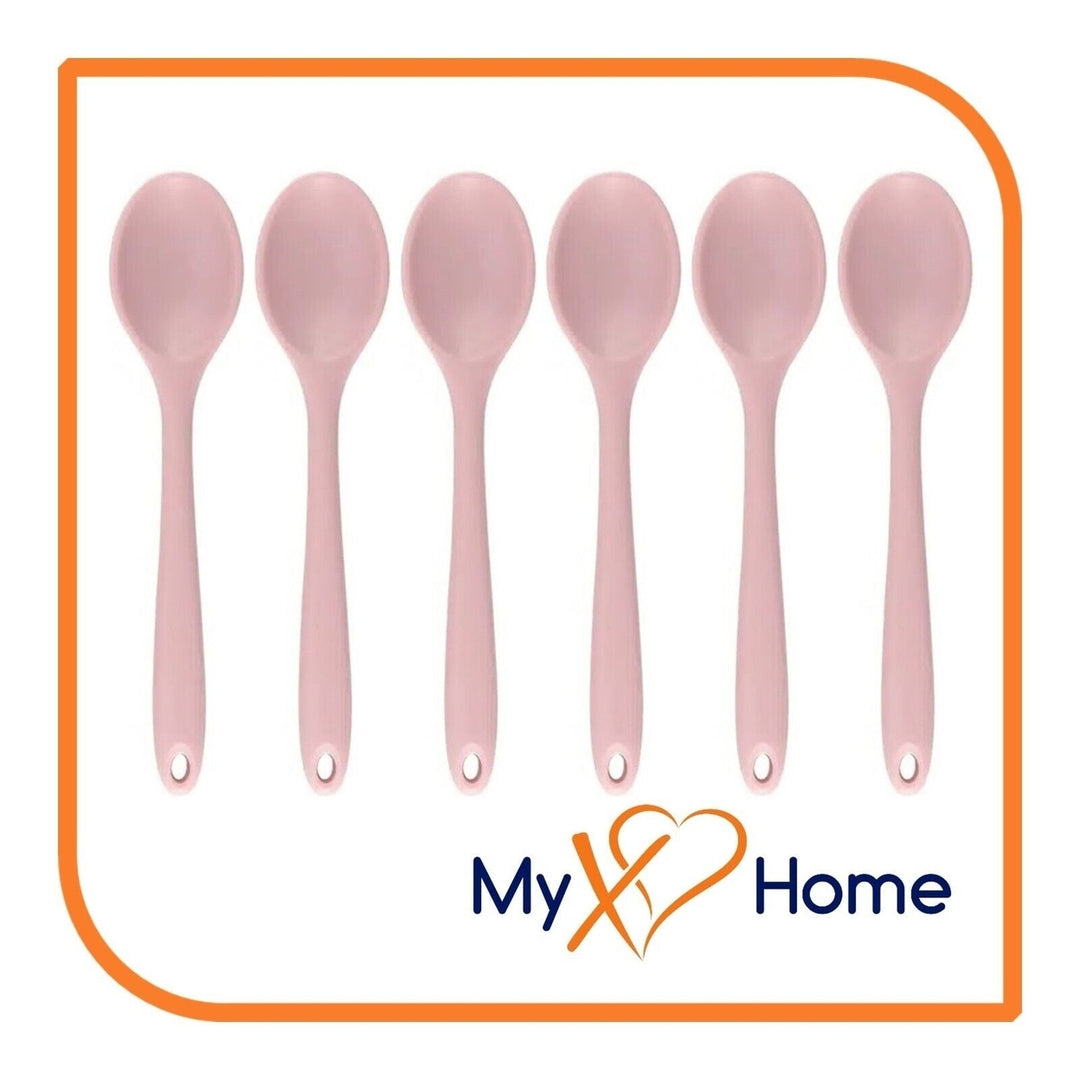 8" Pastel / Nordic Pink Silicone Spoon by MyXOHome (1 2 4 or 6 Spoons) Image 11