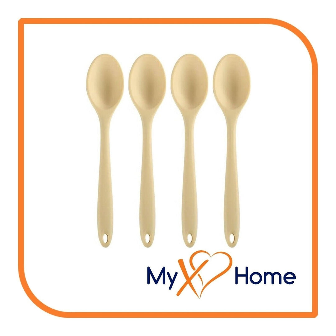 8" Pastel / Nordic Yellow Silicone Spoon by MyXOHome (1 2 4 or 6 Spoons) Image 10