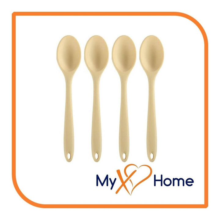 8" Pastel / Nordic Yellow Silicone Spoon by MyXOHome (1 2 4 or 6 Spoons) Image 1