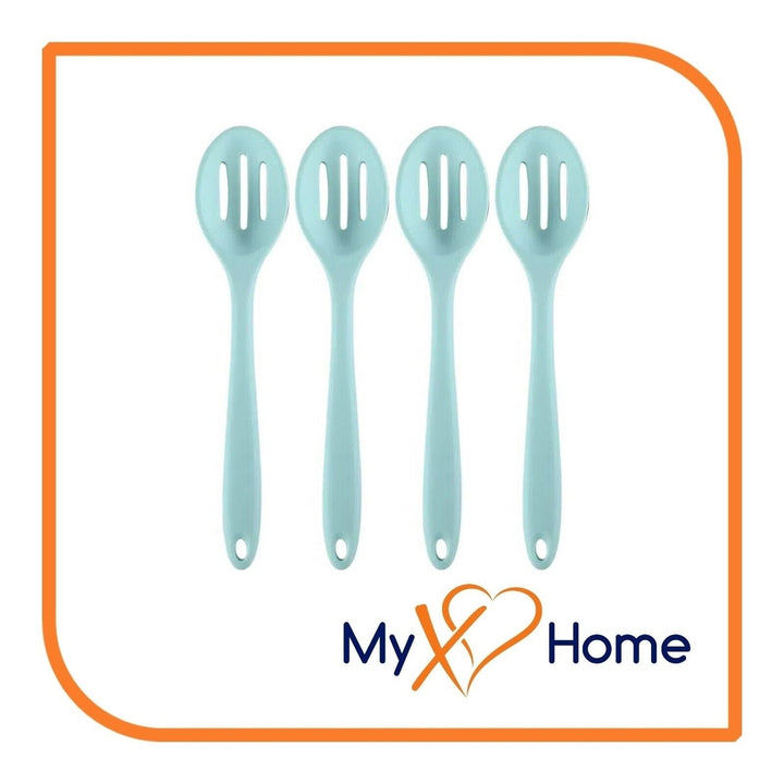 8" Pastel Green Silicone Slotted Spoon by MyXOHome (1 2 4 or 6 Slotted Spoons) Image 7