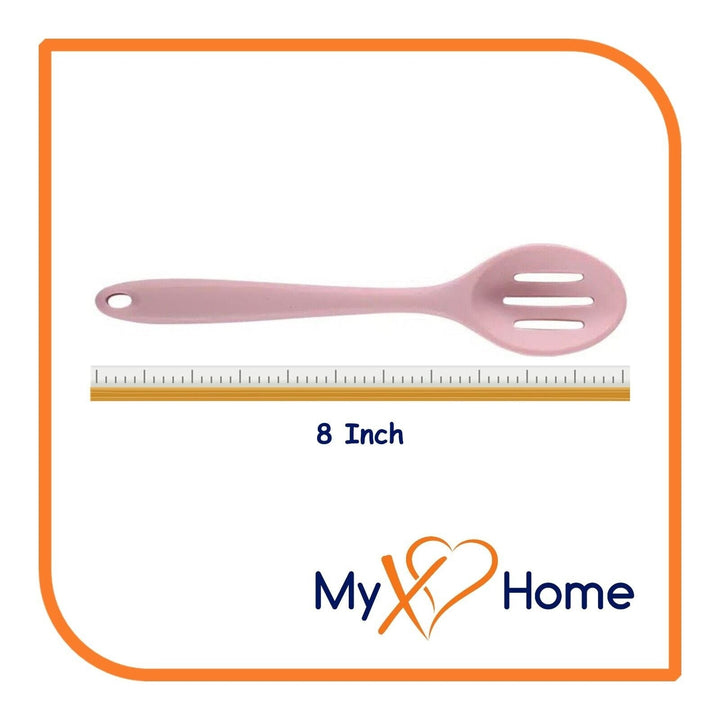 8" Pastel Pink Silicone Slotted Spoon by MyXOHome (1 2 4 or 6 Slotted Spoons) Image 4