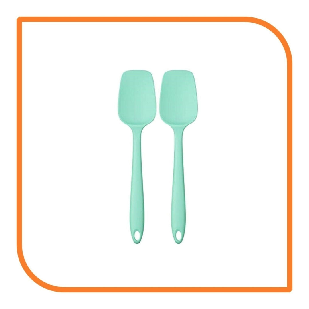 8" Pastel Green Silicone Spoon/Spatula 1 Tool w/ 2 Uses (1 2 4 or 6 Tools) Image 12