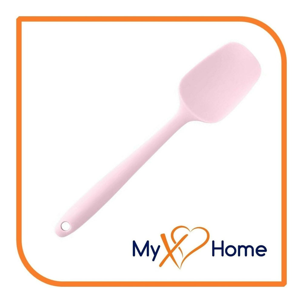 8" Pink Silicone Spoon/Spatula 1 Tool w/ 2 Uses (1 2 4 or 6 Tools) Image 2