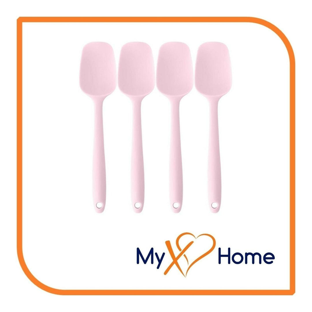 8" Pink Silicone Spoon/Spatula 1 Tool w/ 2 Uses (1 2 4 or 6 Tools) Image 4