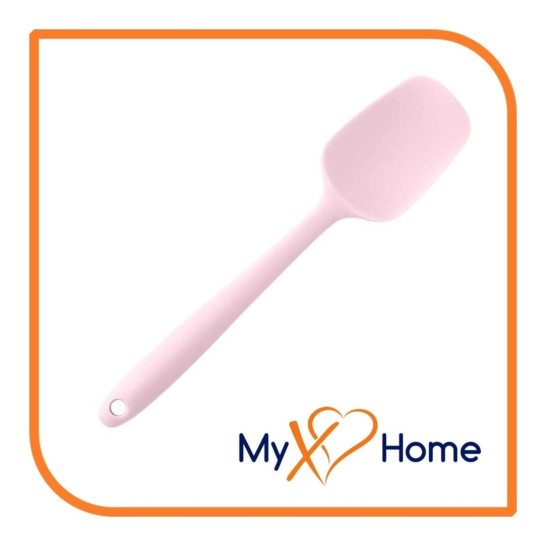 8" Pink Silicone Spoon/Spatula 1 Tool w/ 2 Uses (1 2 4 or 6 Tools) Image 6