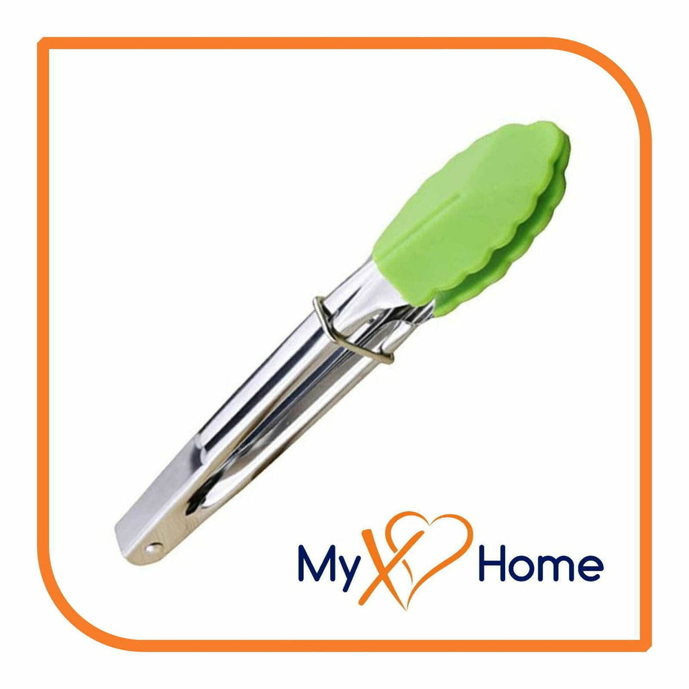 7" Green Silicone Tongs by MyXOHome (1 2 4 or 6 Tongs) Image 2