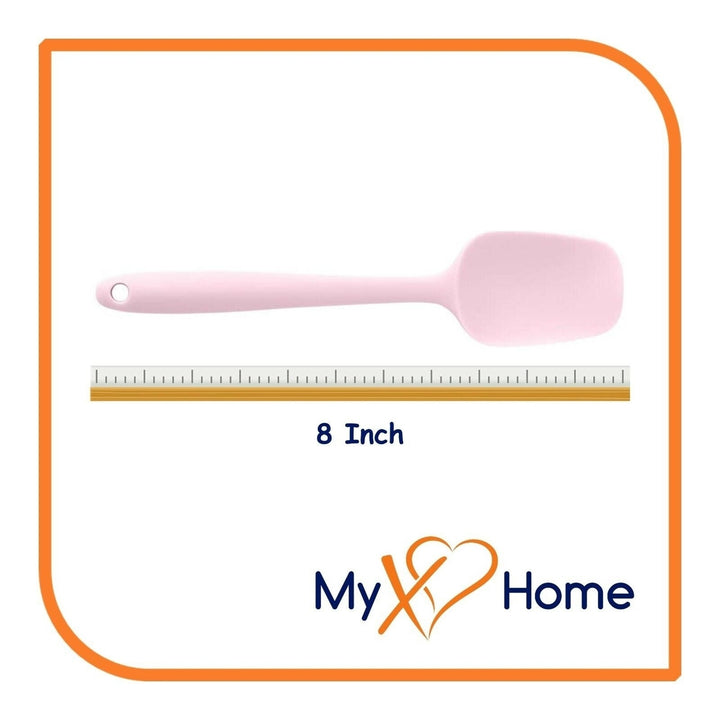 8" Pink Silicone Spoon/Spatula 1 Tool w/ 2 Uses (1 2 4 or 6 Tools) Image 9