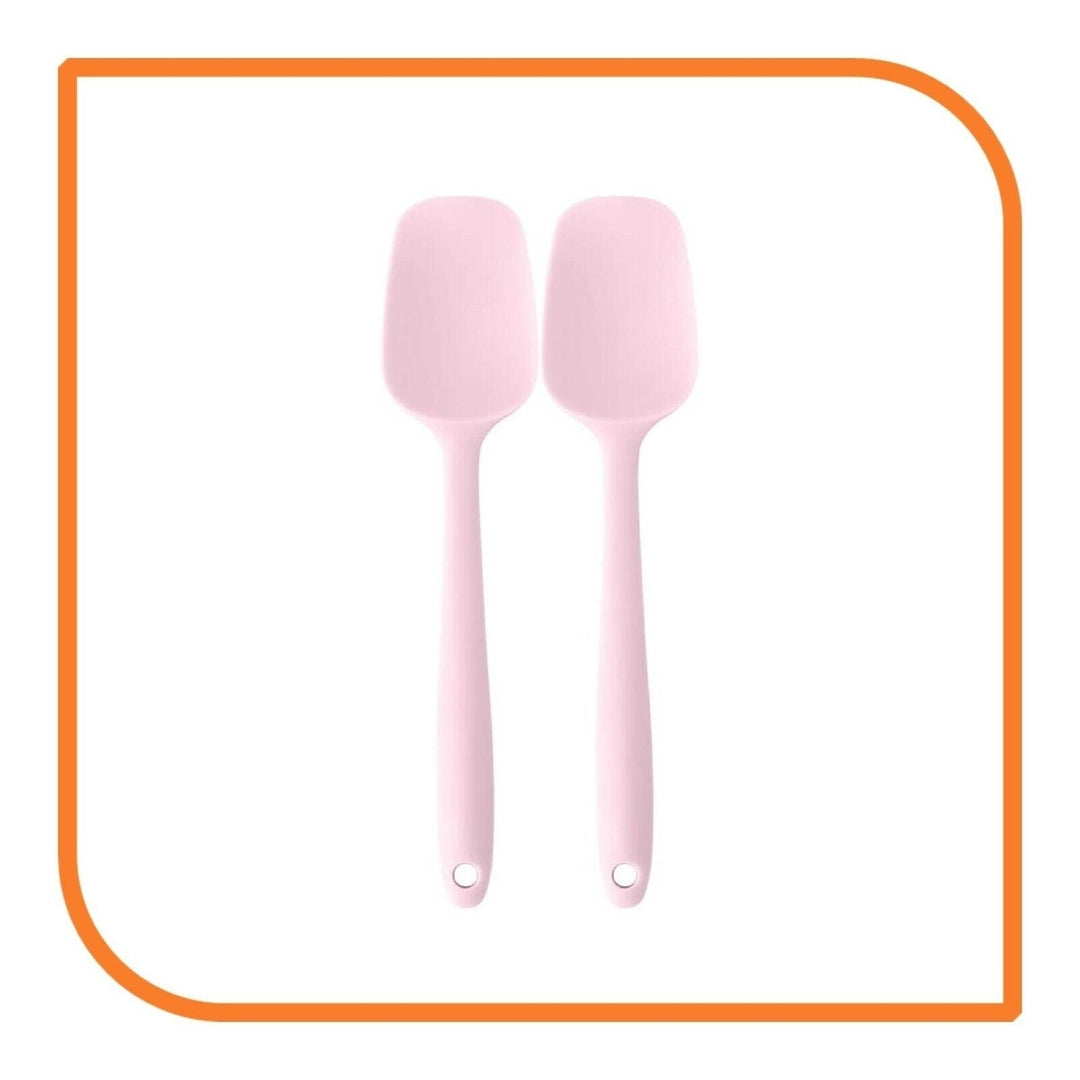 8" Pink Silicone Spoon/Spatula 1 Tool w/ 2 Uses (1 2 4 or 6 Tools) Image 12