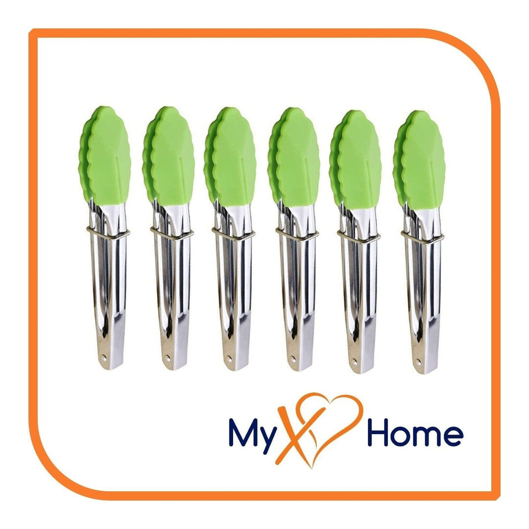 7" Green Silicone Tongs by MyXOHome (1 2 4 or 6 Tongs) Image 4