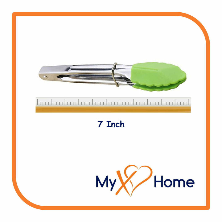 7" Green Silicone Tongs by MyXOHome (1 2 4 or 6 Tongs) Image 9